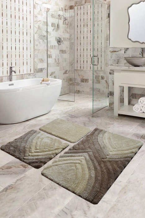 Mijölnir Stella Brown Juego de 3 Alfombrillas de Baño Acrílicas Mijölnir Stella Brown Juego de 3 Alfombrillas de Baño Acrílicas